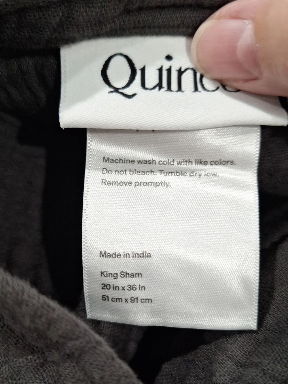 Quince Organic Cotton Gauze Duvet Cover Set Charcoal K/Cal K NEW
